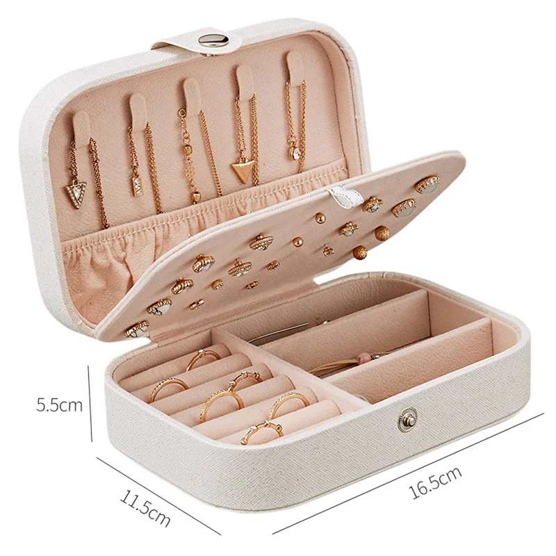 Женская коробка для ювелирных изделий из искусственной кожи хранения колец