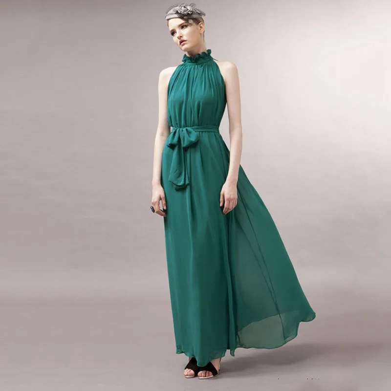 Green Платья для беременных, одежда для кормящих, сексуальные вечерние, длинные платья макси, Одежда для беременных, без рукавов, для фотосессии, женские, с рюшами - Цвет: Green