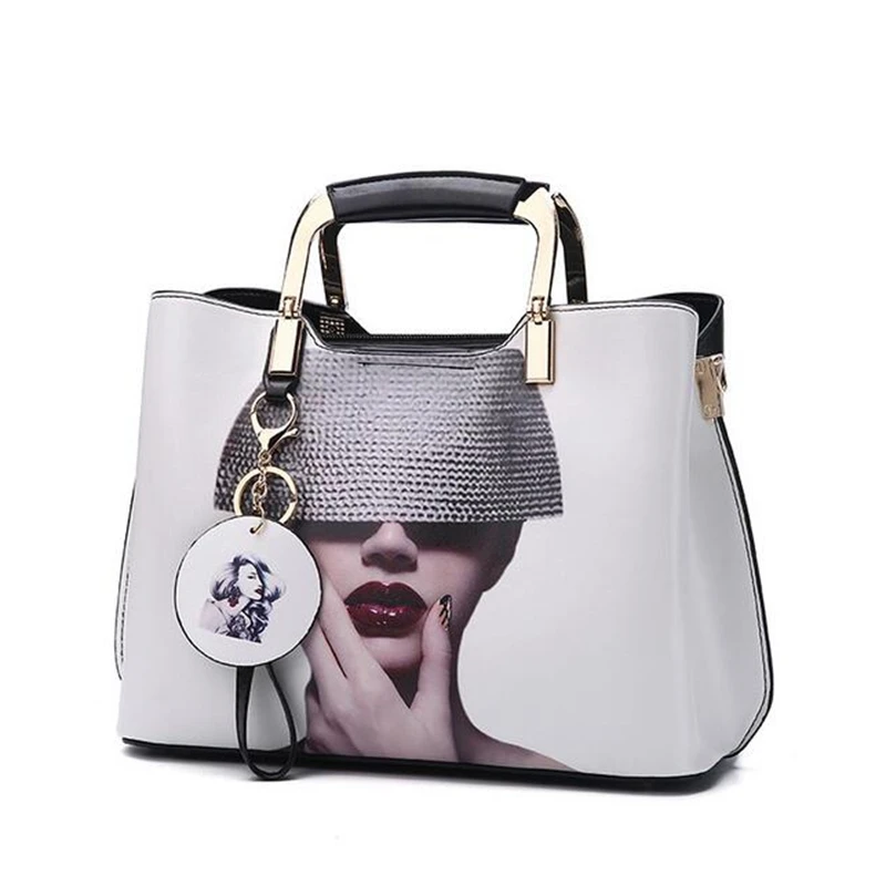 

Women Handbag Fashion Style Female Painted Shoulder Bags Flower Pattern Messenger Bags Leather Casual Tote Evening Bag PP-840