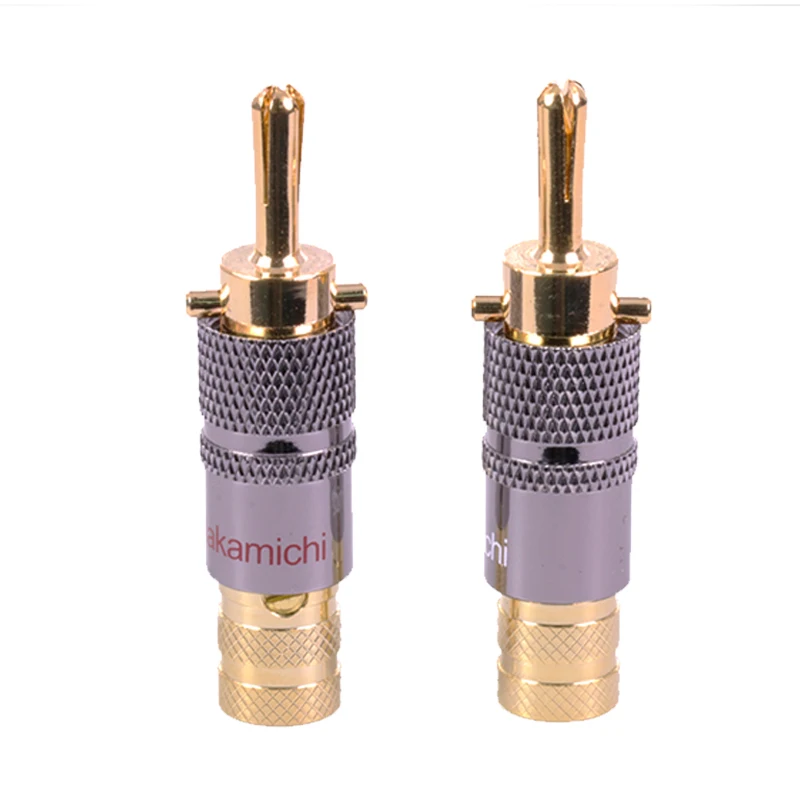 10 шт./лот разъем для провода типа банан медный позолоченный винт