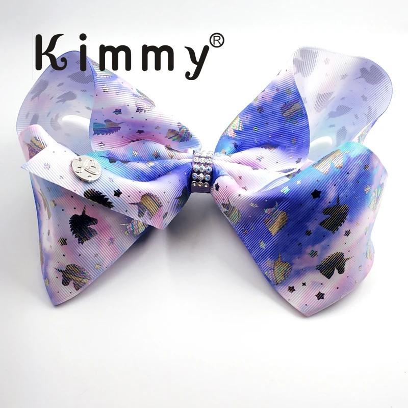 

10pcs Ombre Unicorn Large Fancy 8 Inch Over Size Hair Bows Alligator Clips Accessories, Birthday, Pigtails, Ponytails, Cheer