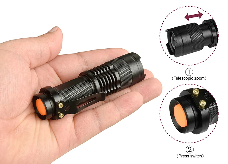 Litwod Z35SK68C светодиодный мини-фонарик XPE+ COB Zoom водонепроницаемый алюминиевый фонарь с 4 режимами работы с батареей 14500 или AA для работы в кемпинге