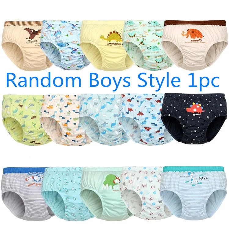 1pc Boy random 1 шт./лот, трусики для мальчиков и девочек, детские трусики, хлопковые дышащие удобные детские трусы с рисунком - Цвет: 1pc Boy random