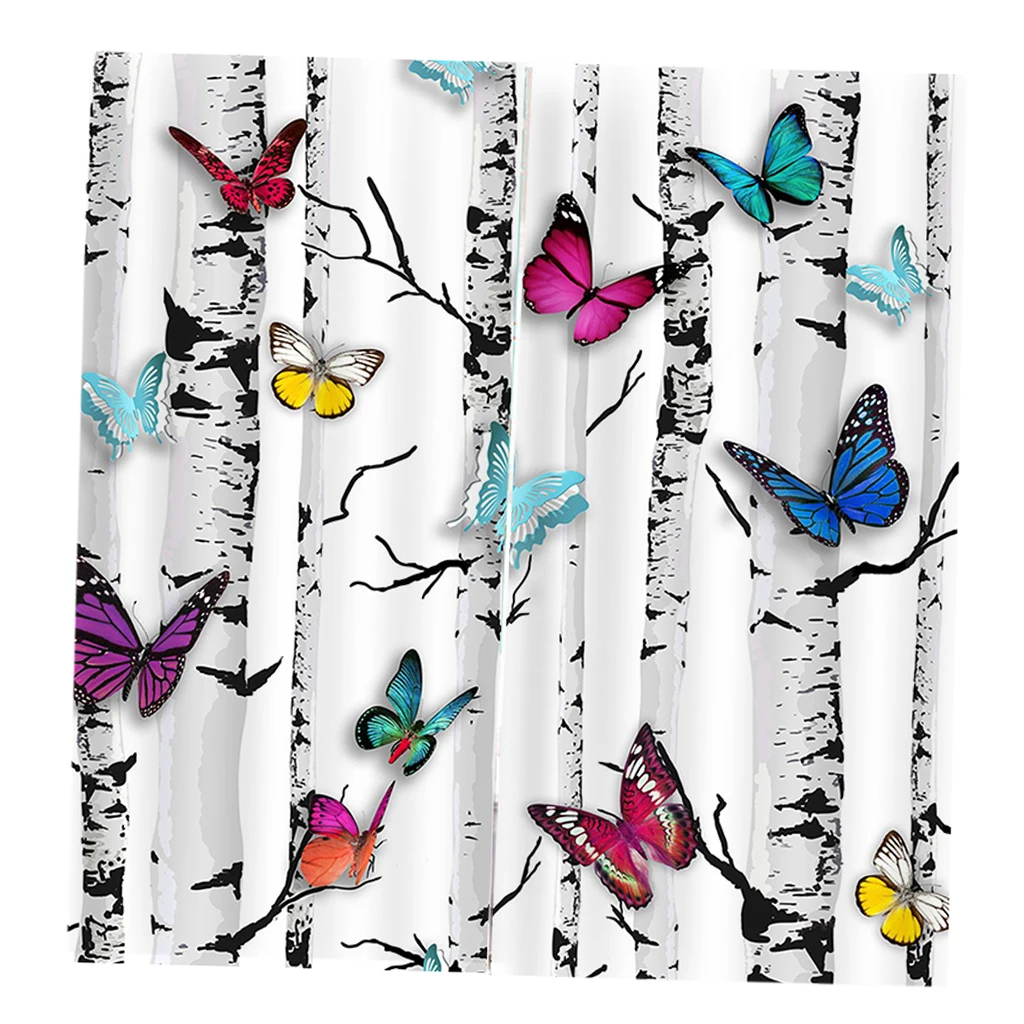 Butterfly 2 панели 3D печать оконная занавеска Животные Печать затемняющие занавески s Затемняющая драпировка с крючками для занавесок и кольцами - Цвет: Butterfly