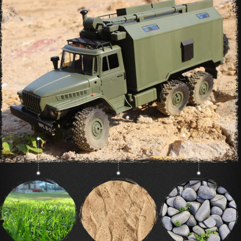 WPL 2,4 GHz 1/16 советская Урал пульт дистанционного управления военный командный автомобиль 6 Привод внедорожный альпинистский пульт дистанционного управления автомобильный светодиодный фонарь