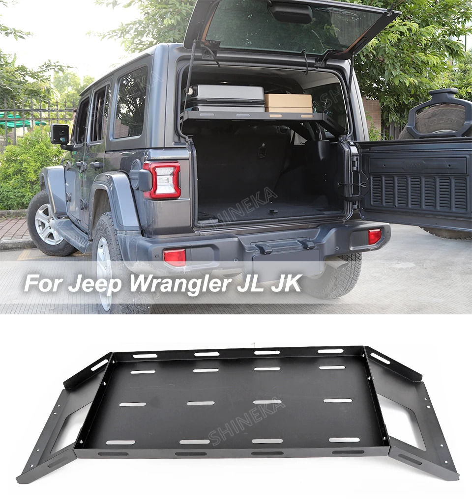 SHINEKA задние стойки для Jeep Wrangler JK JL 2007- задний багажник стеллаж для хранения груза багаж держатель для Jeep Wrangler JK JL