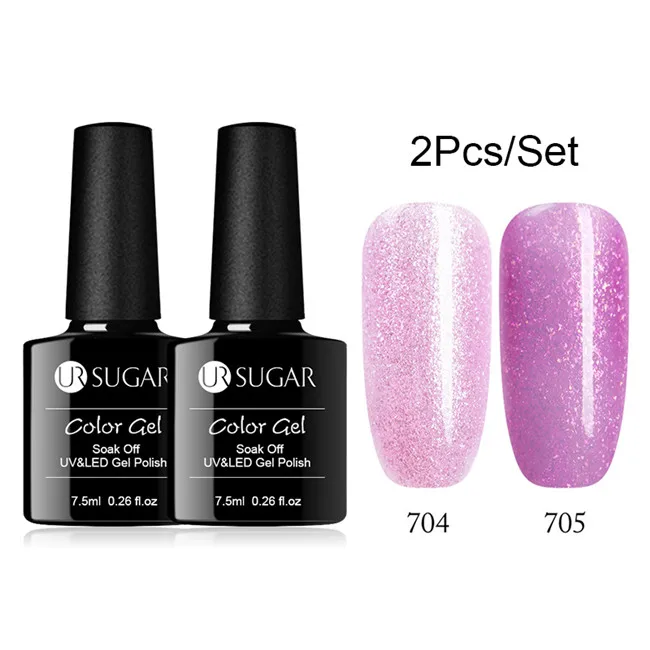 Set 23 UR SUGAR 2 шт./компл. гель лак для ногтей Гибридный лак es набор для полировки ногтей Полупостоянный летний цвет отмачиваемый Гель-лак - Цвет: Set 23