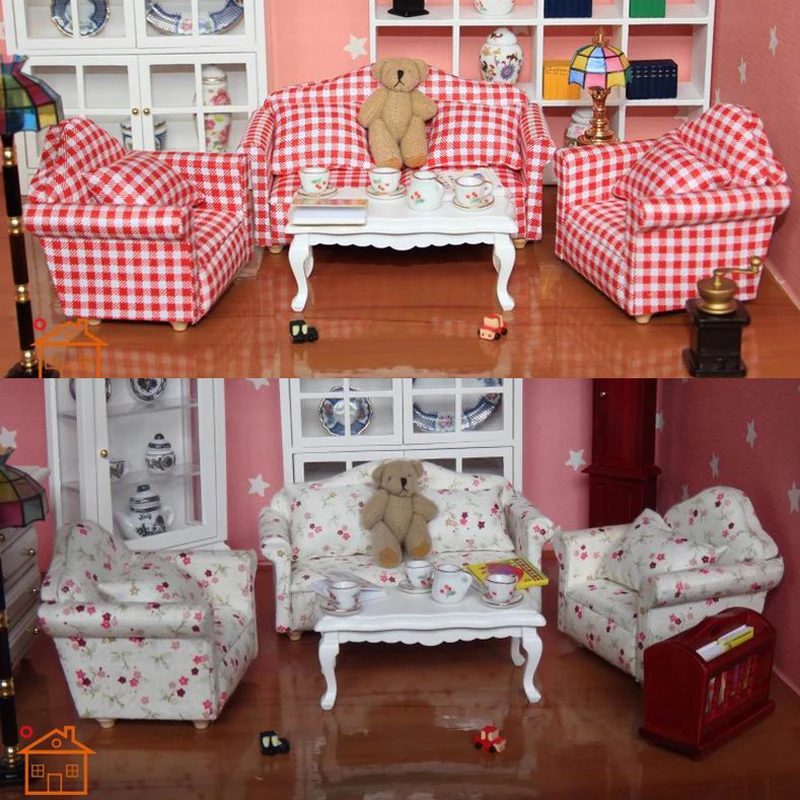 Фото 1:12 мебель для кукольного домика гостиной дивана стола кукла игровое кресло