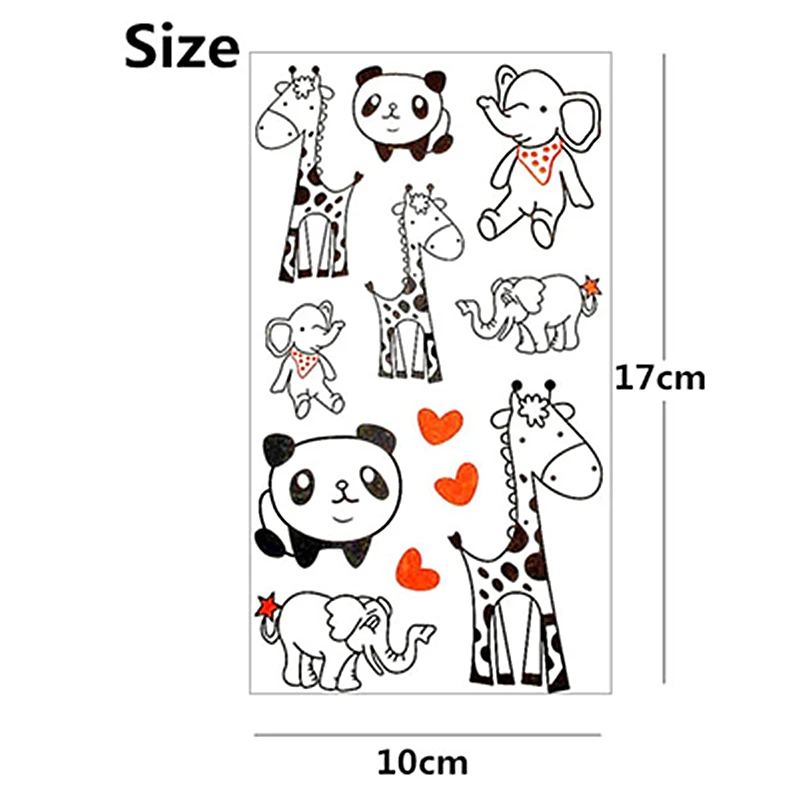 SHNAPIGN счастливый зоопарк жираф панда слон детская Временная тату наклейка для