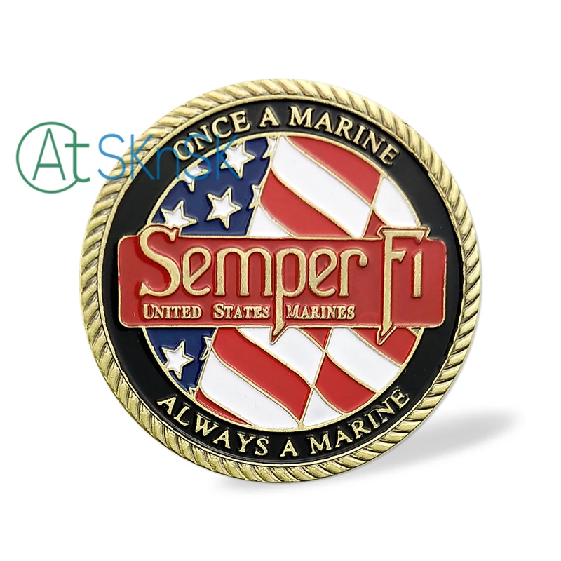 1 шт образец США морской корпус вызов монеты Semper Fidelis один раз всегда USMC