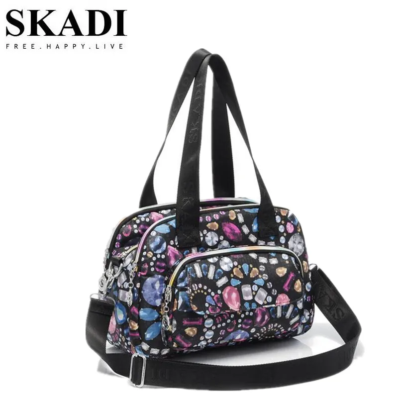 Женские сумки-мессенджеры SKADI с цветочным принтом и бриллиантами женские