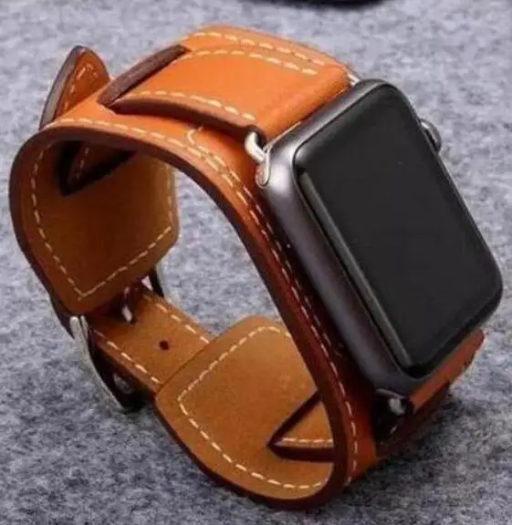 Новые пояса из натуральной кожи петля для Apple Watch Группа Пряжка Манжеты iwatch