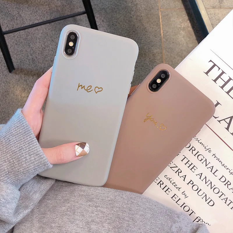 Коричневый чехол для iphone xr на айфон 7 мягкий Apple Phone простой с маленькими надписями