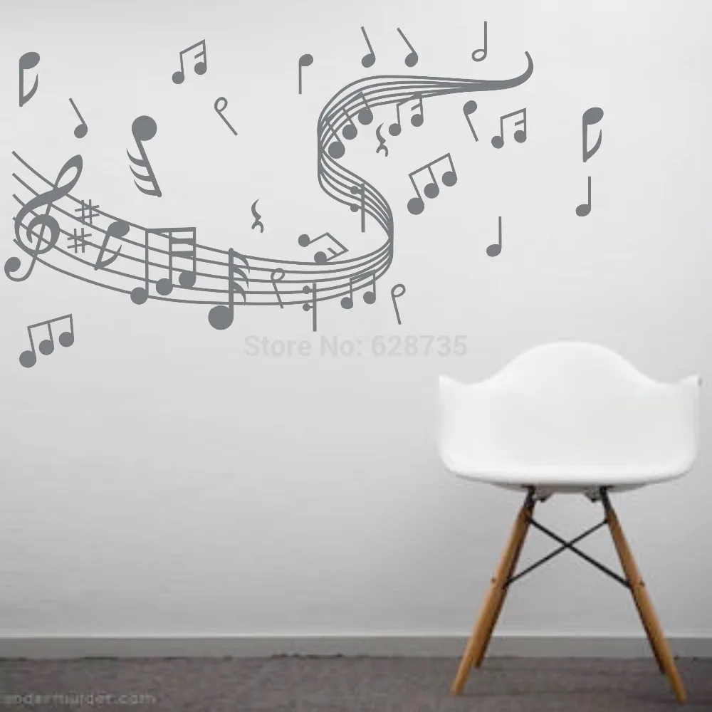 Музыкальные наклейки на стены креативные виниловые стену Декор танцевальная