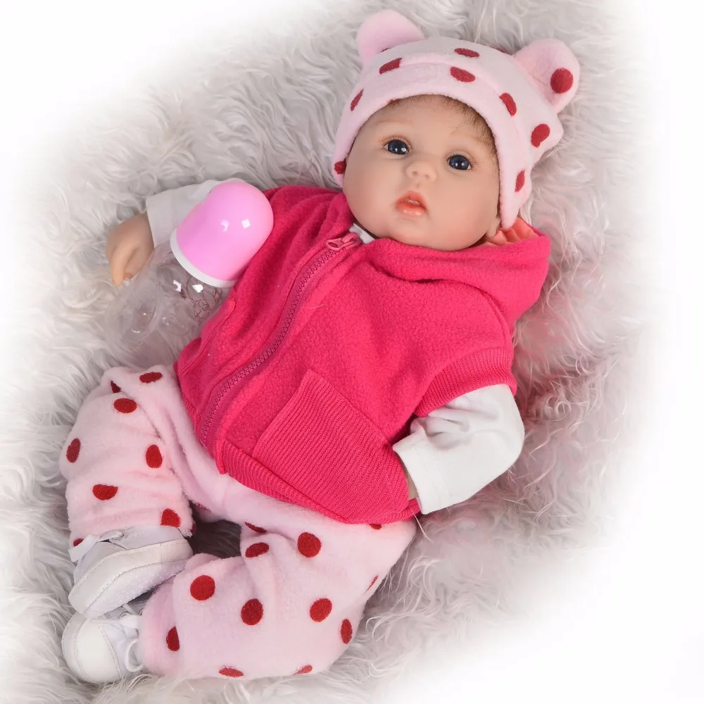 

mini size 42/55cm Silicone Reborn Boneca Chubby Baby Dolls For Princess Children party Gift Realista alive Bebes Reborn doll toy