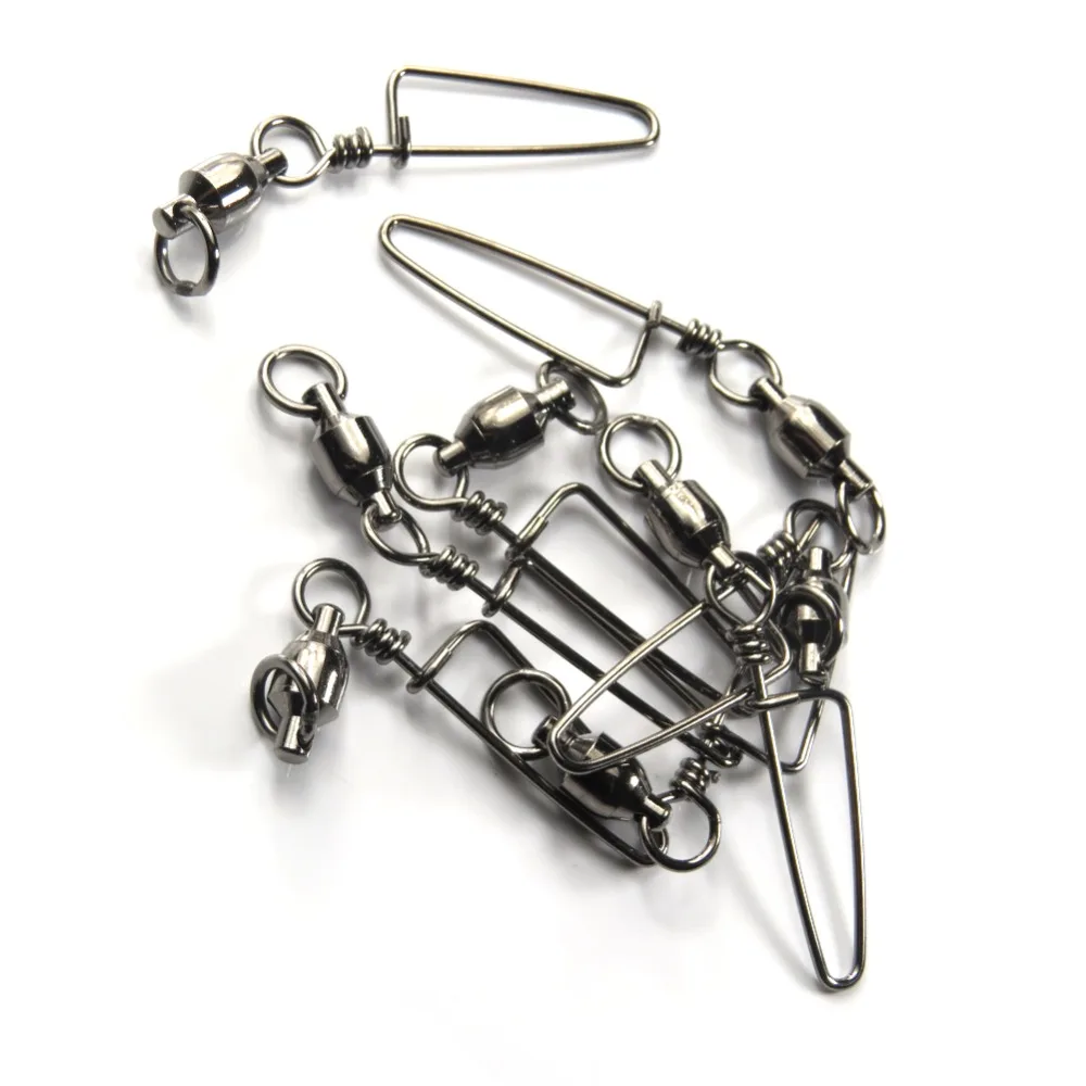 5 шт./лот шарикоподшипник из нержавеющей стали вертлюг с защелкой для ловли окуня