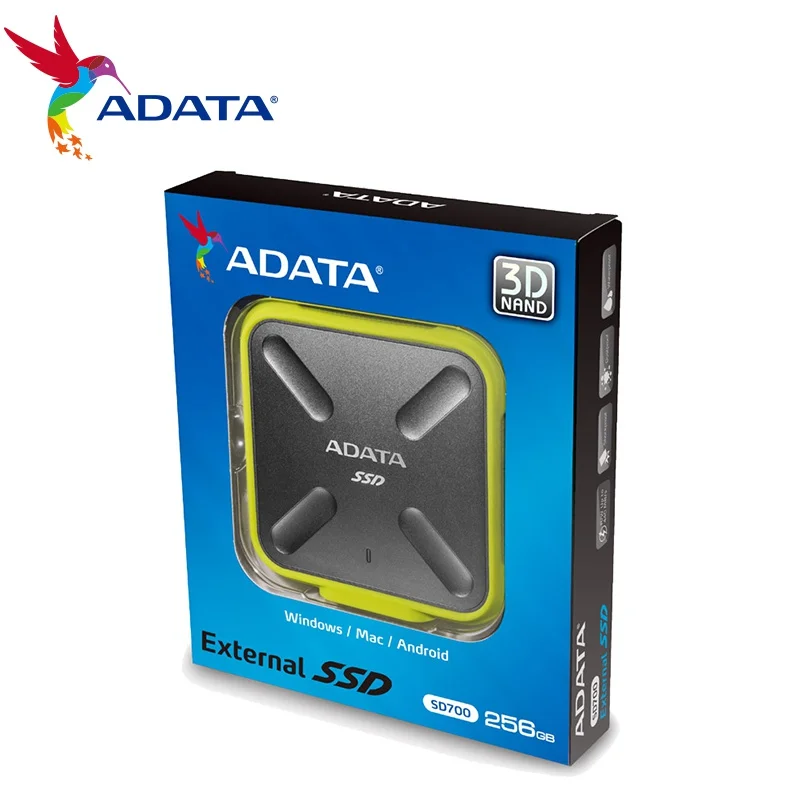 ADATA SD700 1 ТБ 250G 512G внешний SSD прочный водный/Пылезащитный/ударопрочный