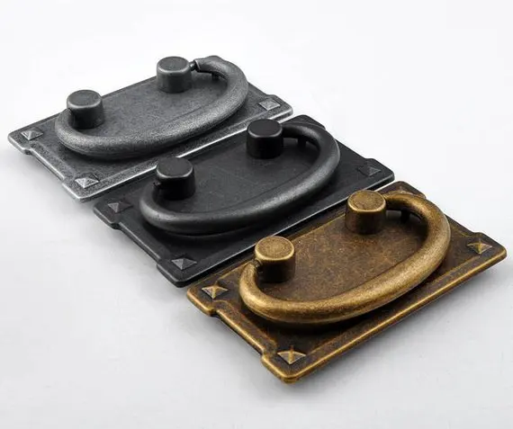 3 ''Античная Серебристая черная бронза падение кольцо с выдвижными ящиками под