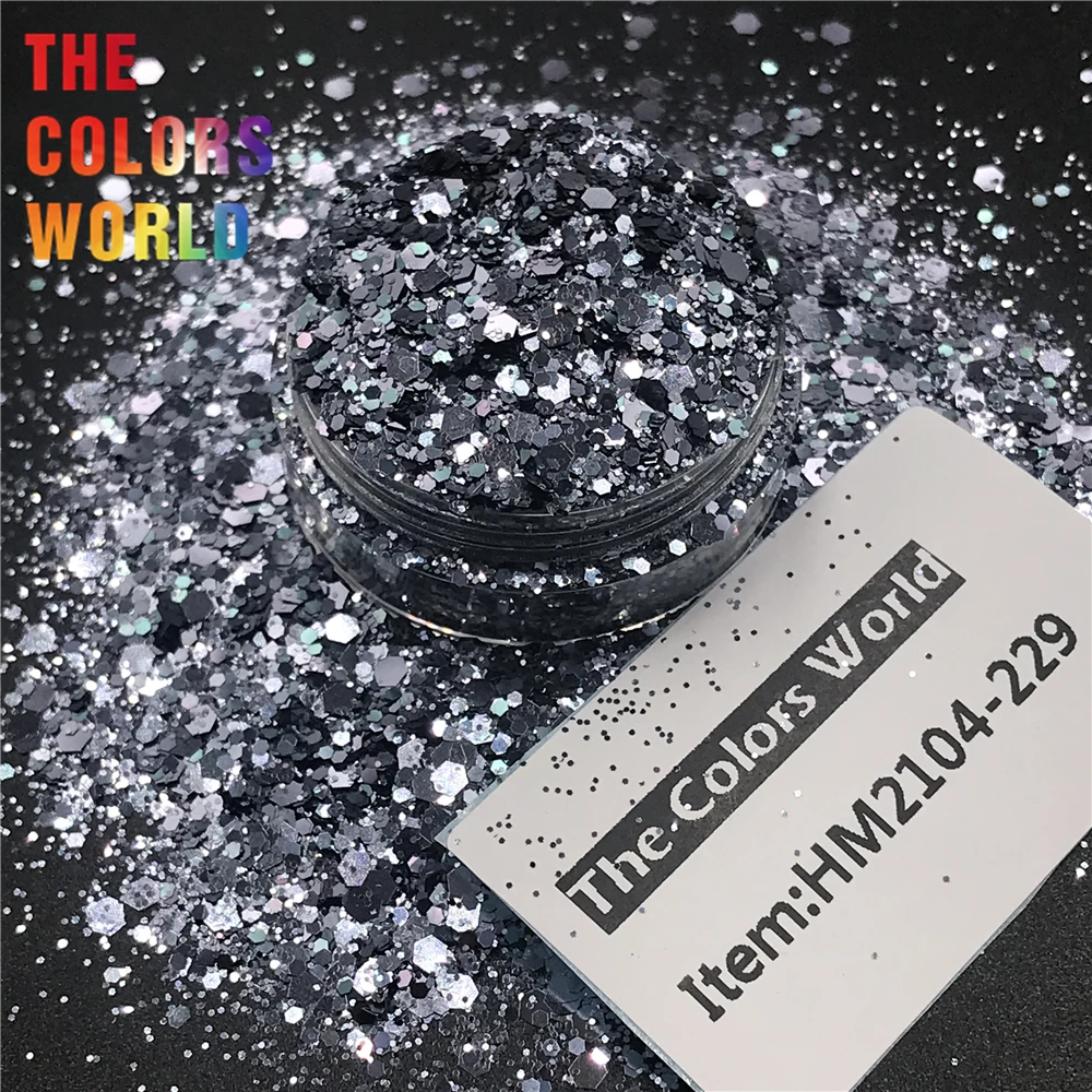 TCT-278 Шестигранная форма металлические обычные цветные ногти Блестки для дизайна ногтей украшение для лица Блеск Макияж для тела фестиваль ручная работа