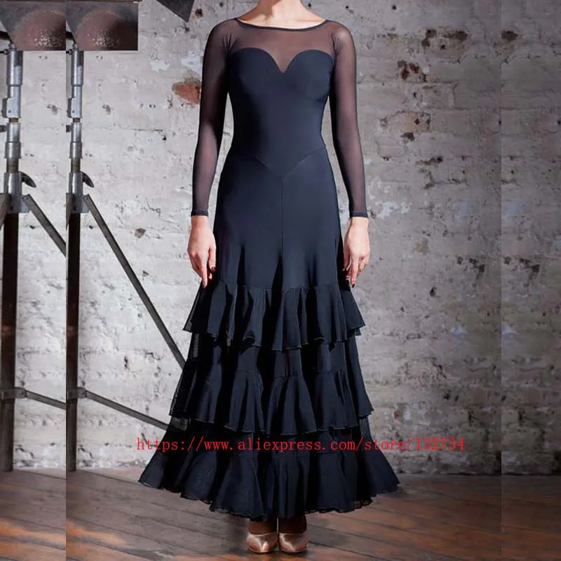 

Ballroom Competition Dance Dresses Women 2019 New Design Cheap Flamenco Skirt High Quality Elegant Standard Ballroom Dress