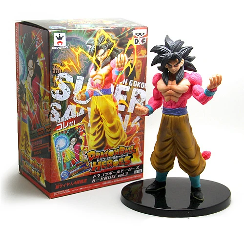 12 см Dragon Ball Z герои Супер Saiyan 4 Сон Гоку Figura con la Carta Collezione игрушка Modello Delle Ragazze деи