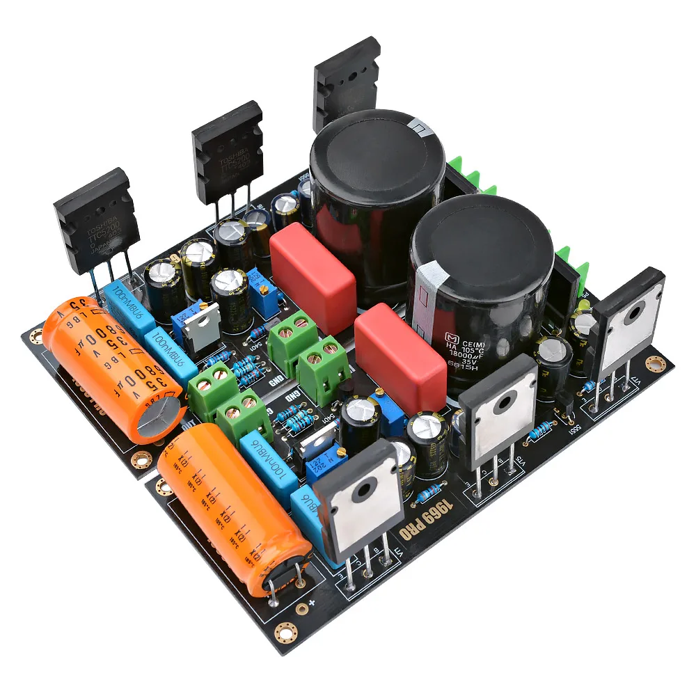 

AIYIMA 1Pair 25W Hood 1969 Amplifier Audio Board 2SC5200 HD1969 Class A Power Amplifiers AMP With 1083 Voltage Regulator