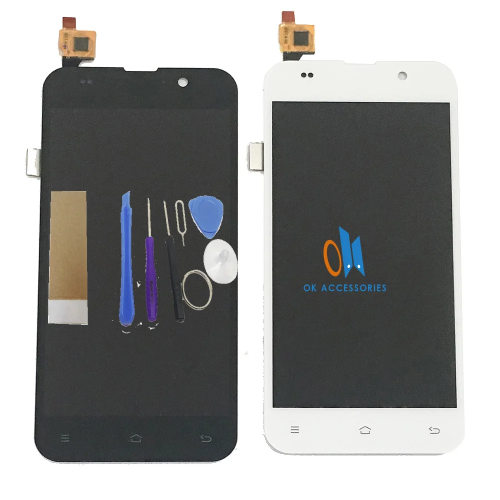 Белый цвет для Zopo ZP980 ZP980+ C2 C3 ЖК-дисплей+ кодирующий преобразователь сенсорного экрана в сборе с инструментами и лентой 1 шт./лот