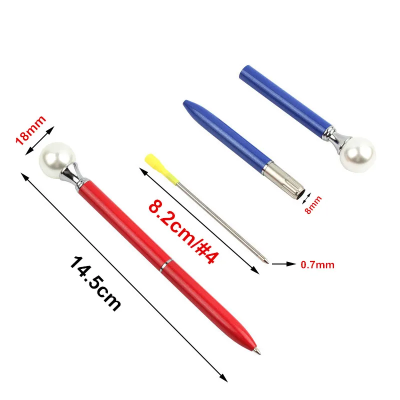 1 шт. цветная металлическая шариковая ручка с жемчугом 15 цветов Kawaii Queen's crutch