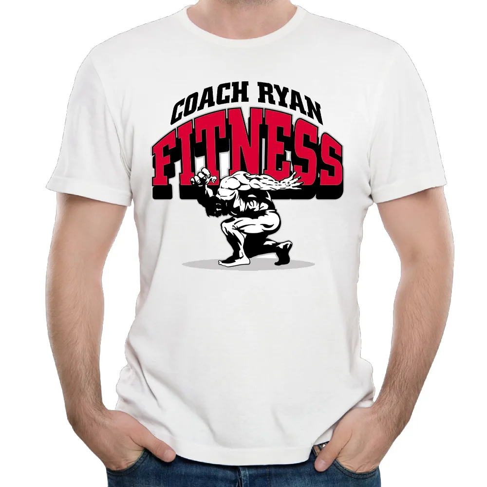 Тренеров Райан прочность хлопка с круглым вырезом и принтом человек рубашка