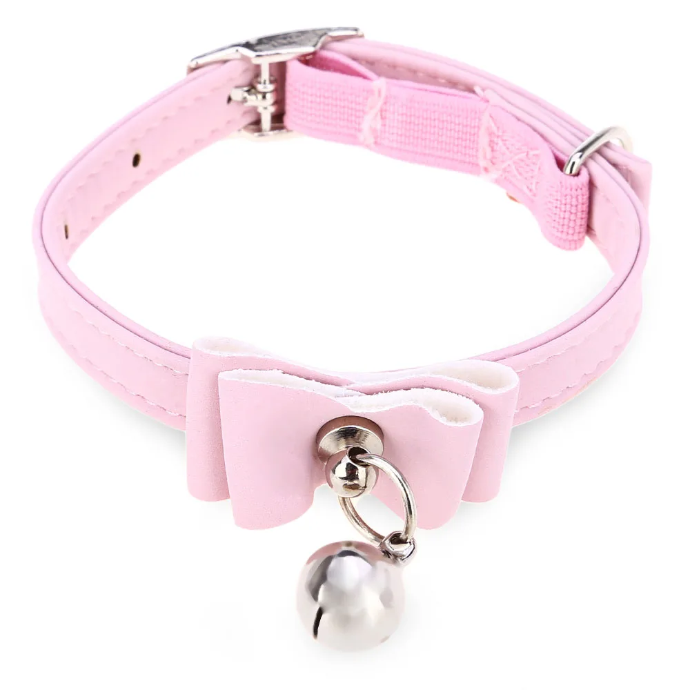 Pet Воротник Щенок упругие колокол лук Форма PU животное Necklacce Регулируемый ошейник