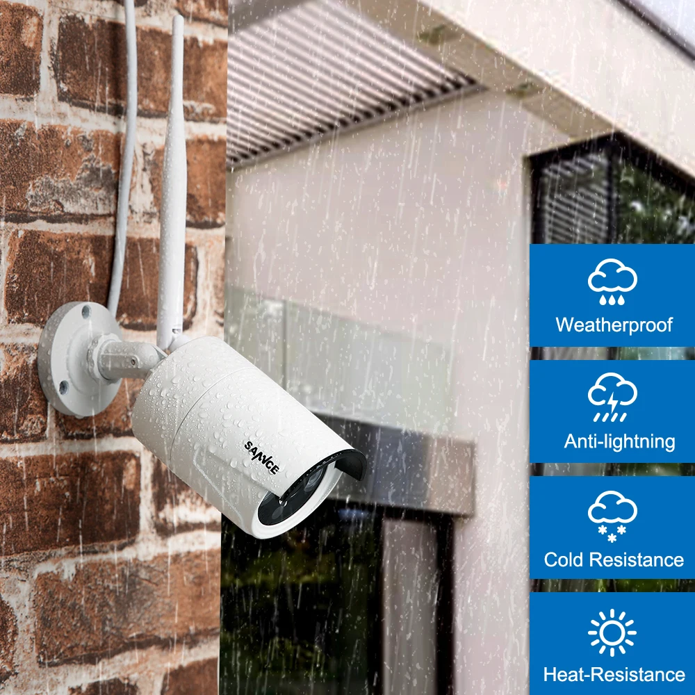 

SANNCE 8CH HD 1080P Wireless Video Security System H.264+ 1080P NVR With 4X 1080P Outdoor Weatherproof WIFI IP Cameras CCTV Set