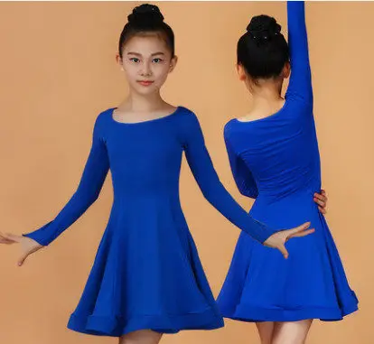Royal blue Платья для латинских танцев для девочек, бальное платье для танцев, Румба Самба, спандекс, детская юбка для танго, Самба, ча-ча, стандартная Сальса - Цвет: Royal blue