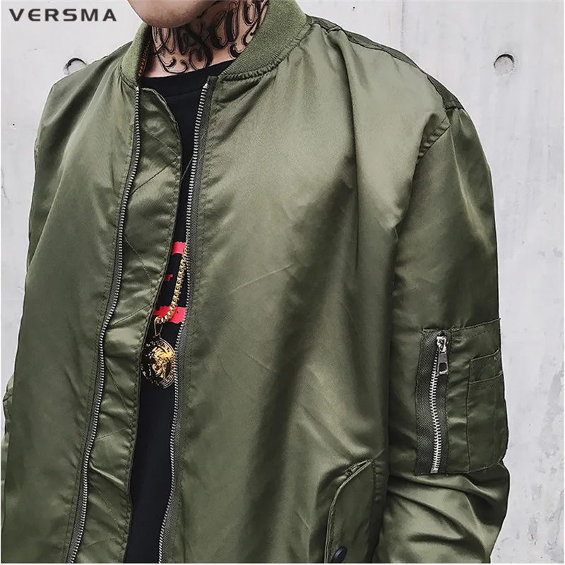 VERSMA 2018 осень в Корейском стиле Harajuku ветровка Для Мужчин Армия Пилот куртка хип