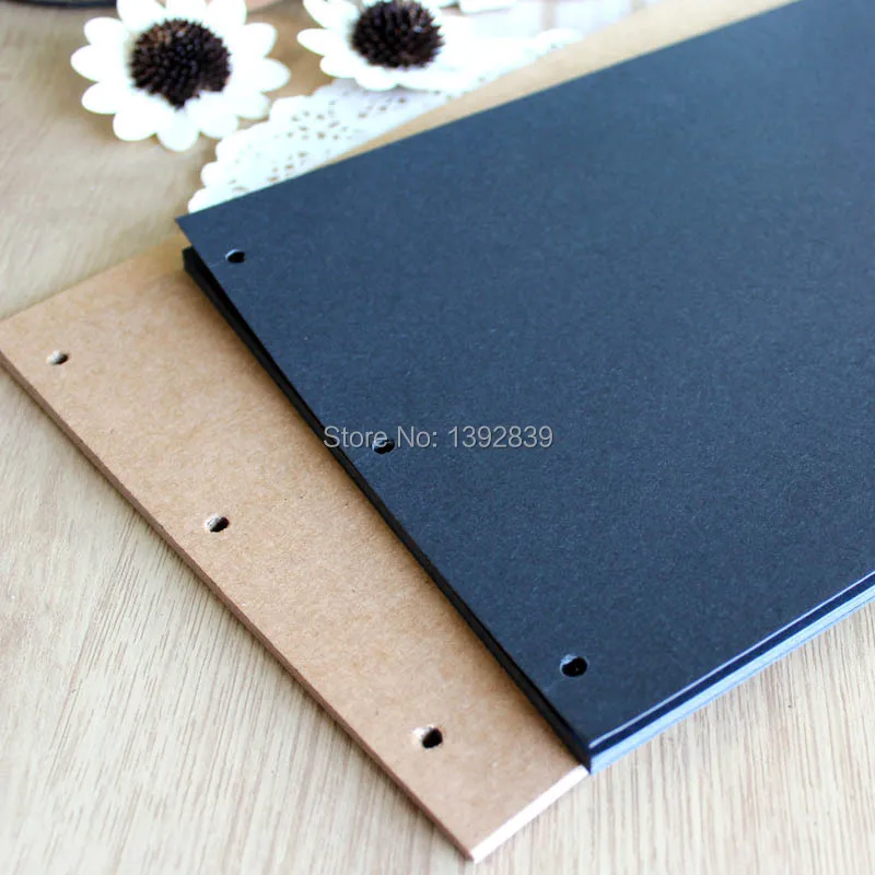 Diy фото открытки в альбом паста тип Угловые посты установлены черные карты крафт