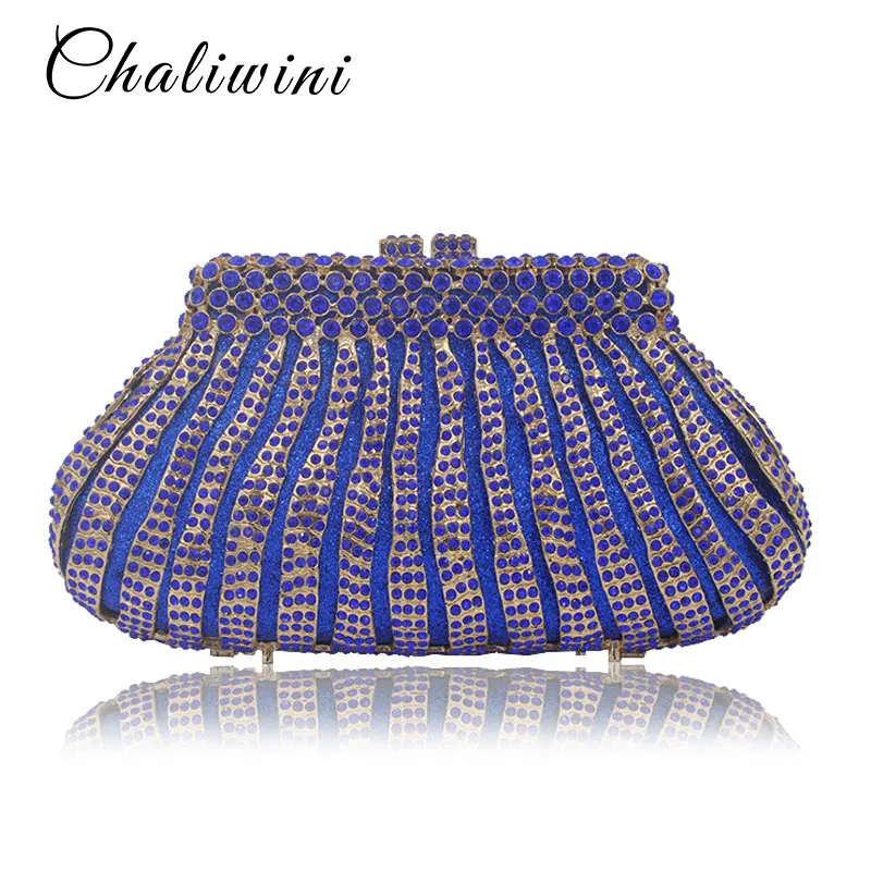 Женские вечерние клатчи Стразы в радужную полоску с кристаллами сумочки Minaudiere