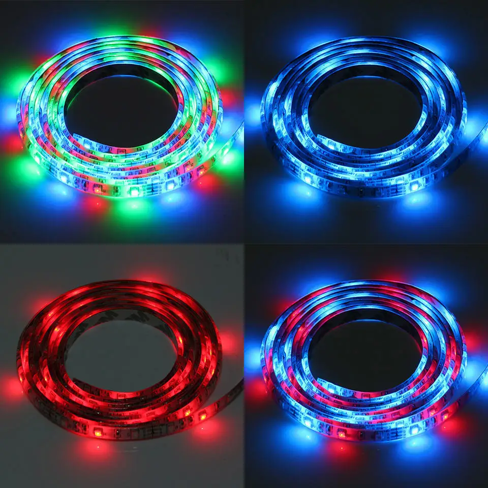 3528 RGB 5v usb меняющая цвет полоса 50 см 1 м 2 м 3 м 4 м 5 м Рождественское украшение для ТВ ПК фоновое освещение с пультом дистанционного управления
