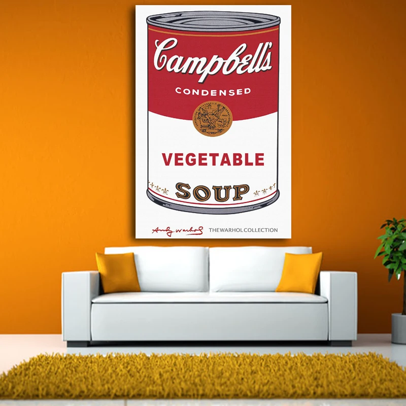 Drop shipping 1 Pcs Andy Warhol VEGETABLE SOUP Pop Art Canvas Painting Abstract Decorative Prints Posters Classcical Picture | Дом и сад
