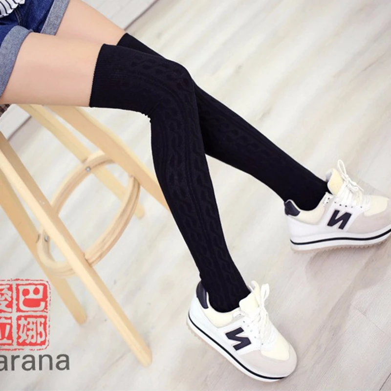 9 цветов хлопковые Вязаные гольфы для девочек женские сексуальные чулки до бедра