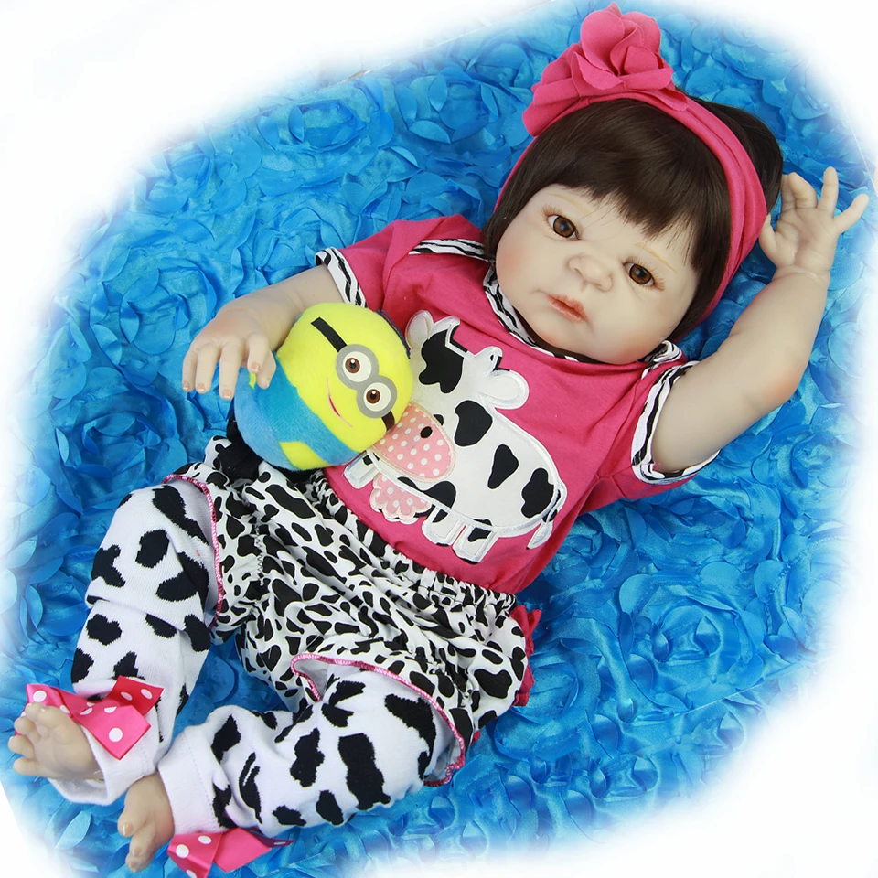 Bebe Real reborn Full body silicone baby girl dolls 22inch 55cm newborn alive child gift surprise toys | Игрушки и хобби