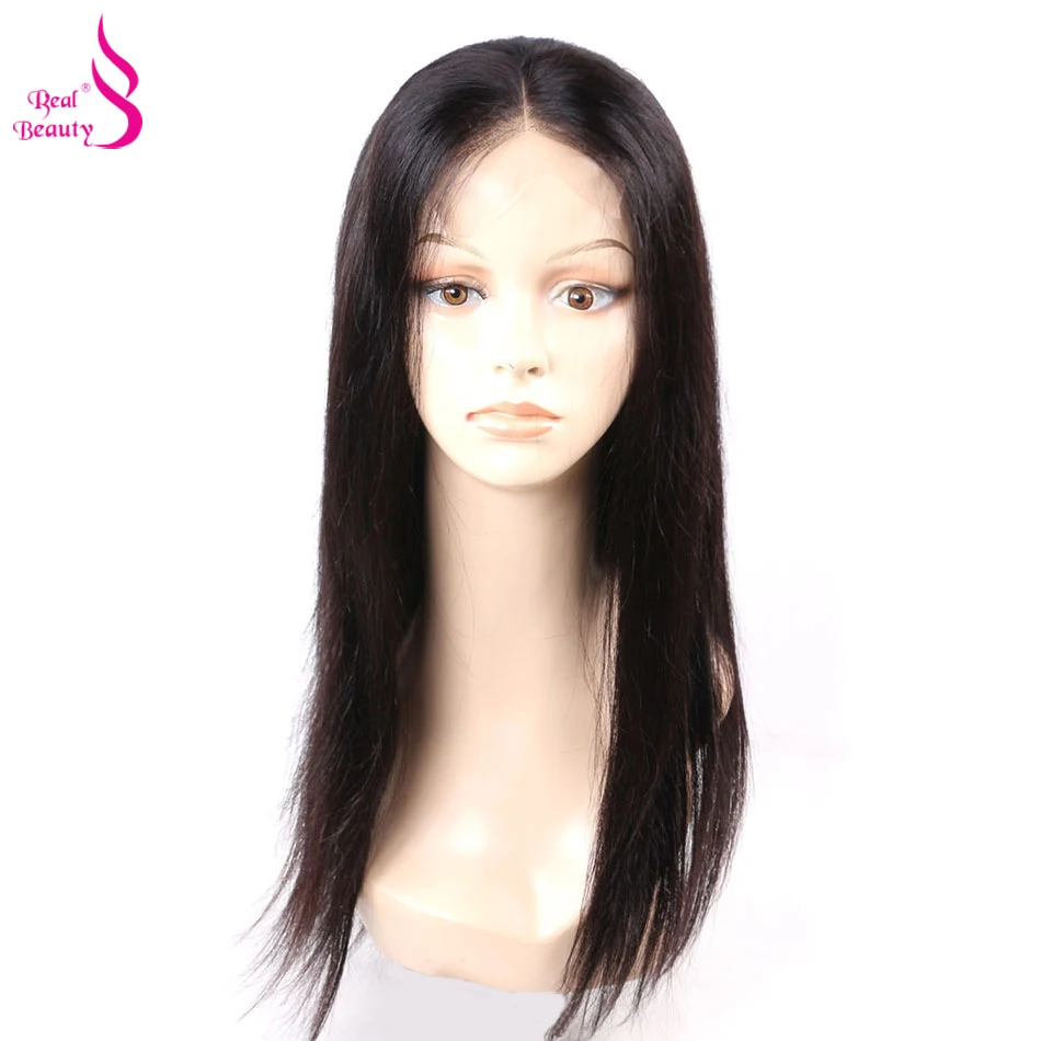 Realbeauty Lace Closure Human Hair Wigs Pre Plucked With Baby Hair Remy Brazilian Straight Hair 4x4 U Part Lace Frontal Wigs