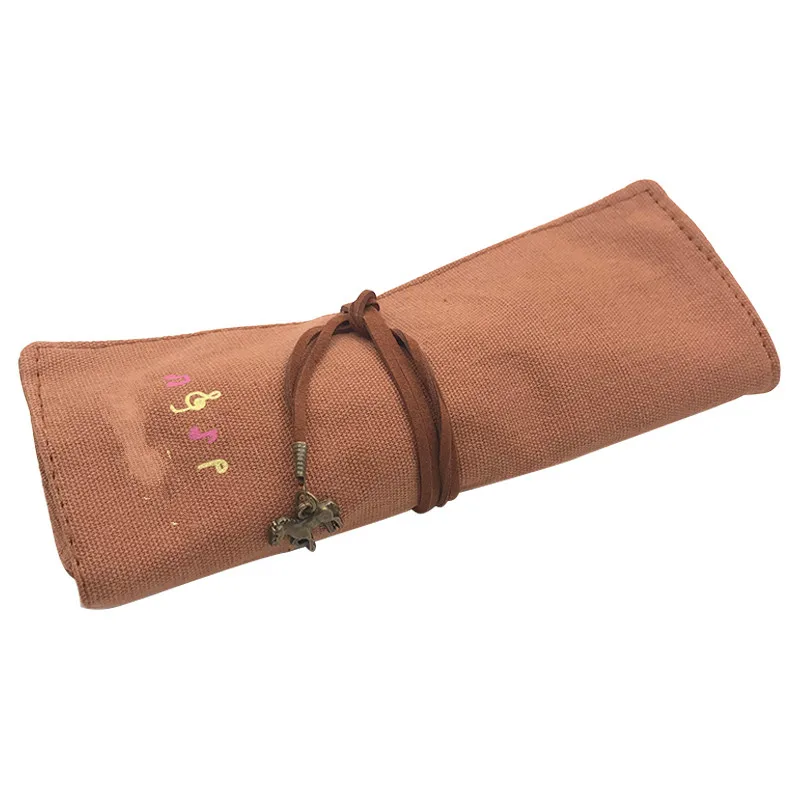 Coffee Горячая Распродажа, 1 шт., кисти для макияжа, сумка, чехол для карандашей, сумка, держатель, рулон, канцелярские принадлежности, оружие войны, красота, портативные сумки для макияжа - Handle Color: Coffee