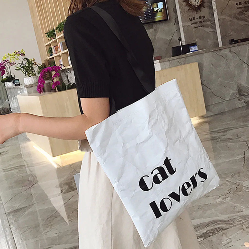 Простой стиль большой размер сумка на плечо женская мода легкая бумажная