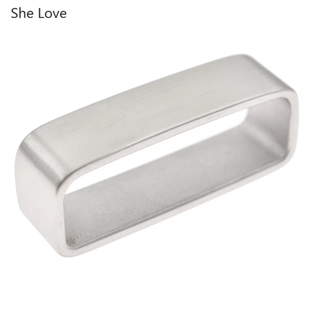 4cm inner length She Love, сделай сам, металлическая кожа, ремесло, ремень, петля, хранитель, матовый, твердый, нержавеющая сталь, петля, пряжка для мужчин, кожаный ремень - Цвет: 4cm inner length