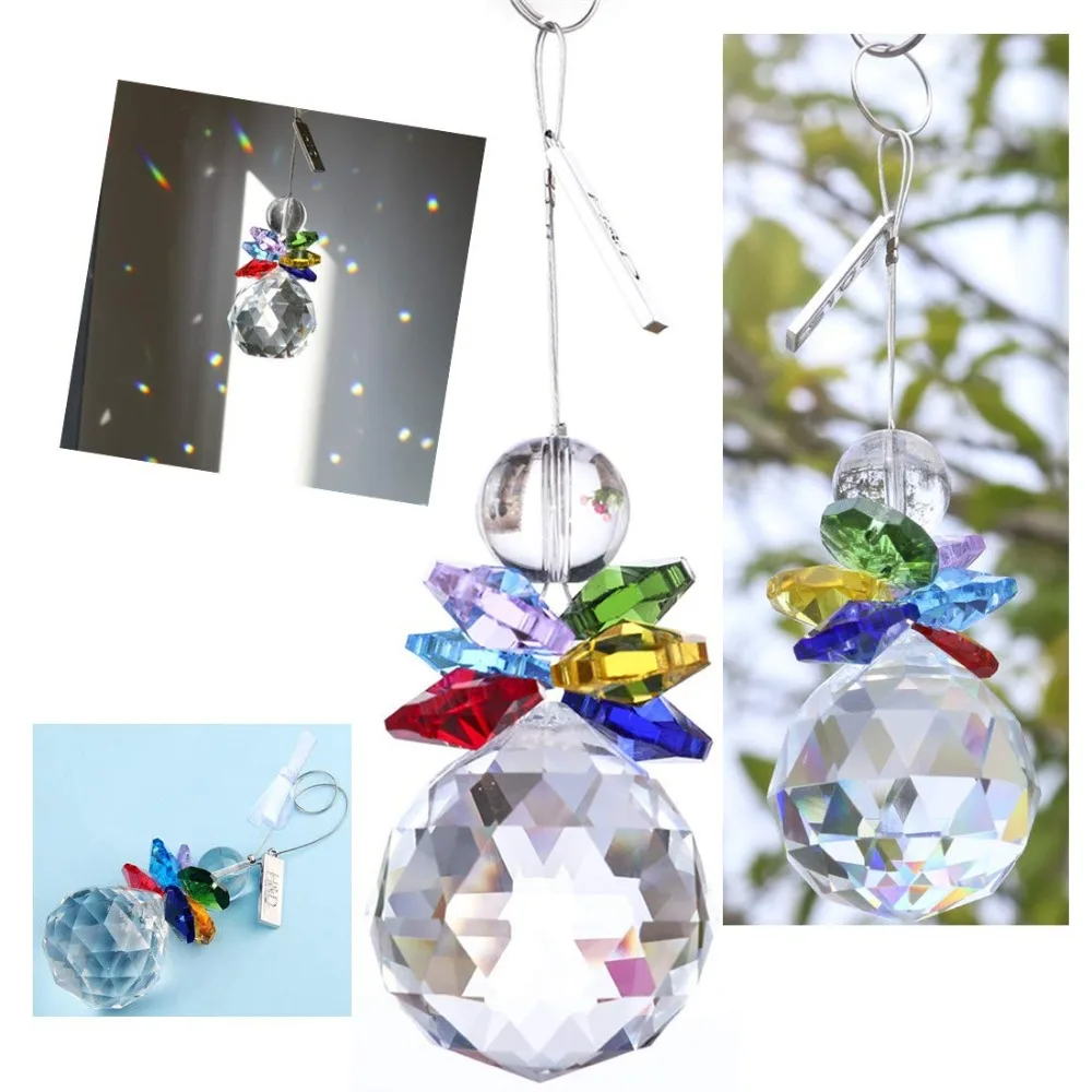 H& D гирлянда чакра спектры Радуга Suncatcher хрустальные подвески для частей люстры фэн-шуй призма для подвешивания капель(многоцветный