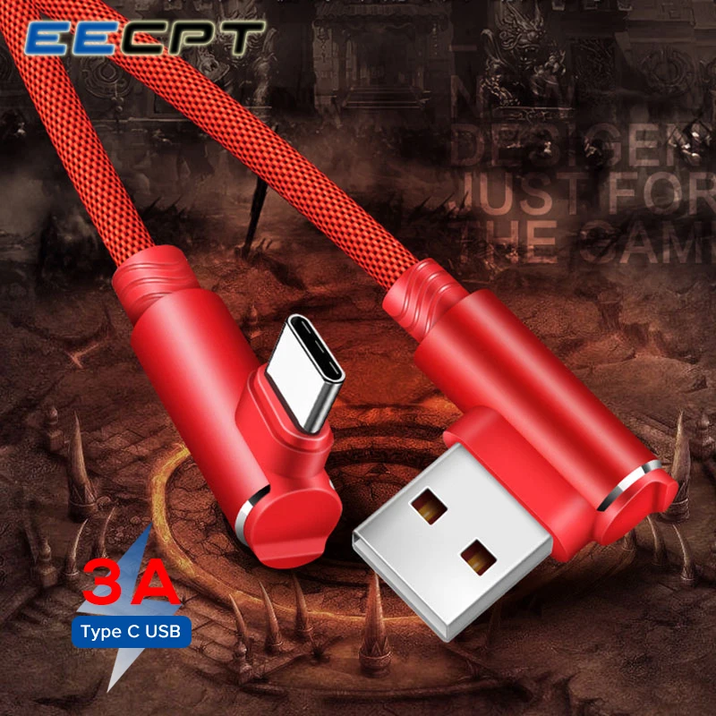 Кабель зарядный EECPT USB Type C 90 градусов 3 А|Кабели для мобильных телефонов| |