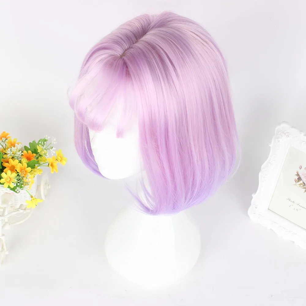 MCOSER 35 см короткий цвет смешанный синтетический Air Bang Косплей вечерние женские парик Высокая температура волокна волос WIG-635D