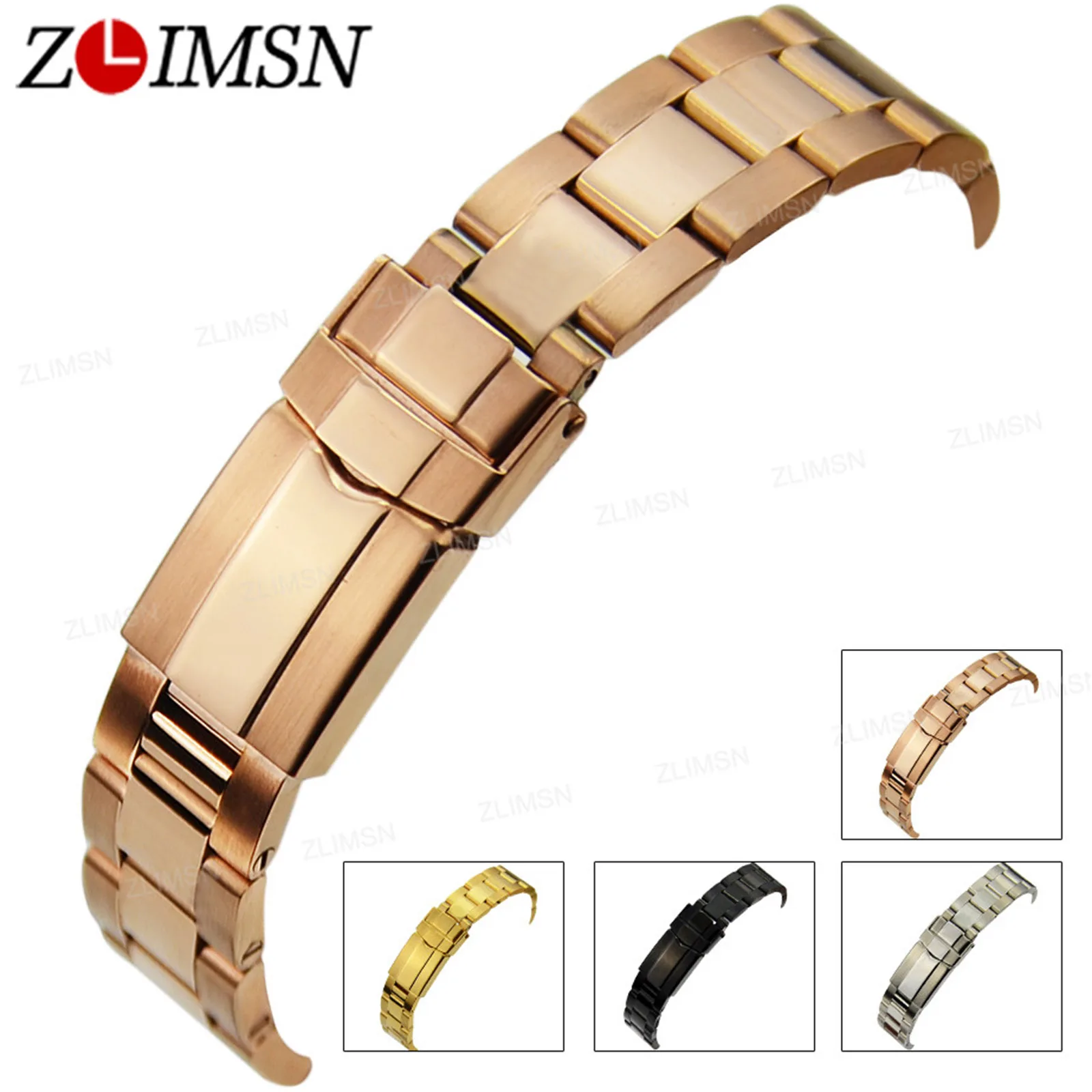 ZLIMSN Watch Strap 17mm 20mm Stainless Steel Watchband Curved End Bands Replacement Watches Accessories Relogio Masculino | Наручные часы