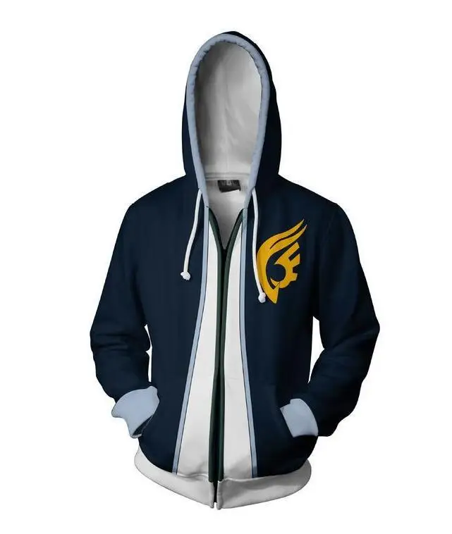 2018 Anime 3D Print Fairy Tail Gray Fullbuster Natsu Cosplay Hoodies Unisex Sweatshirts Casual Zipper hooded Jacket clothing | Мужская