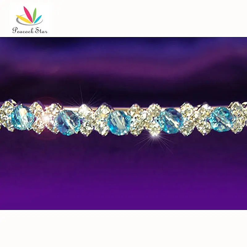 Павлин звезда подружки невесты Свадебная вечеринка Качество Синий Кристалл