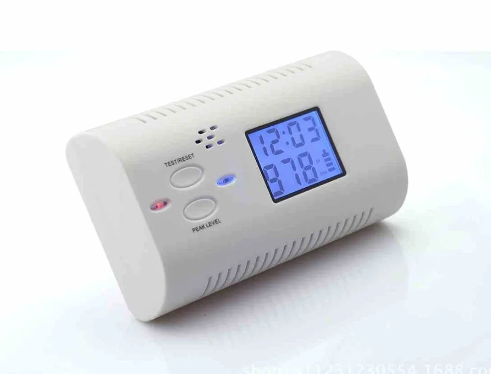 Battery Operated Carbon Monoxide Detector Poisoning Gas Fire Warning Safe Alarm LCD Display with Clock Voice | Инструменты